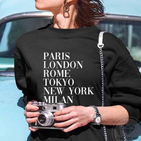 Paris London Fashion Cities Graphic Sweatshirts